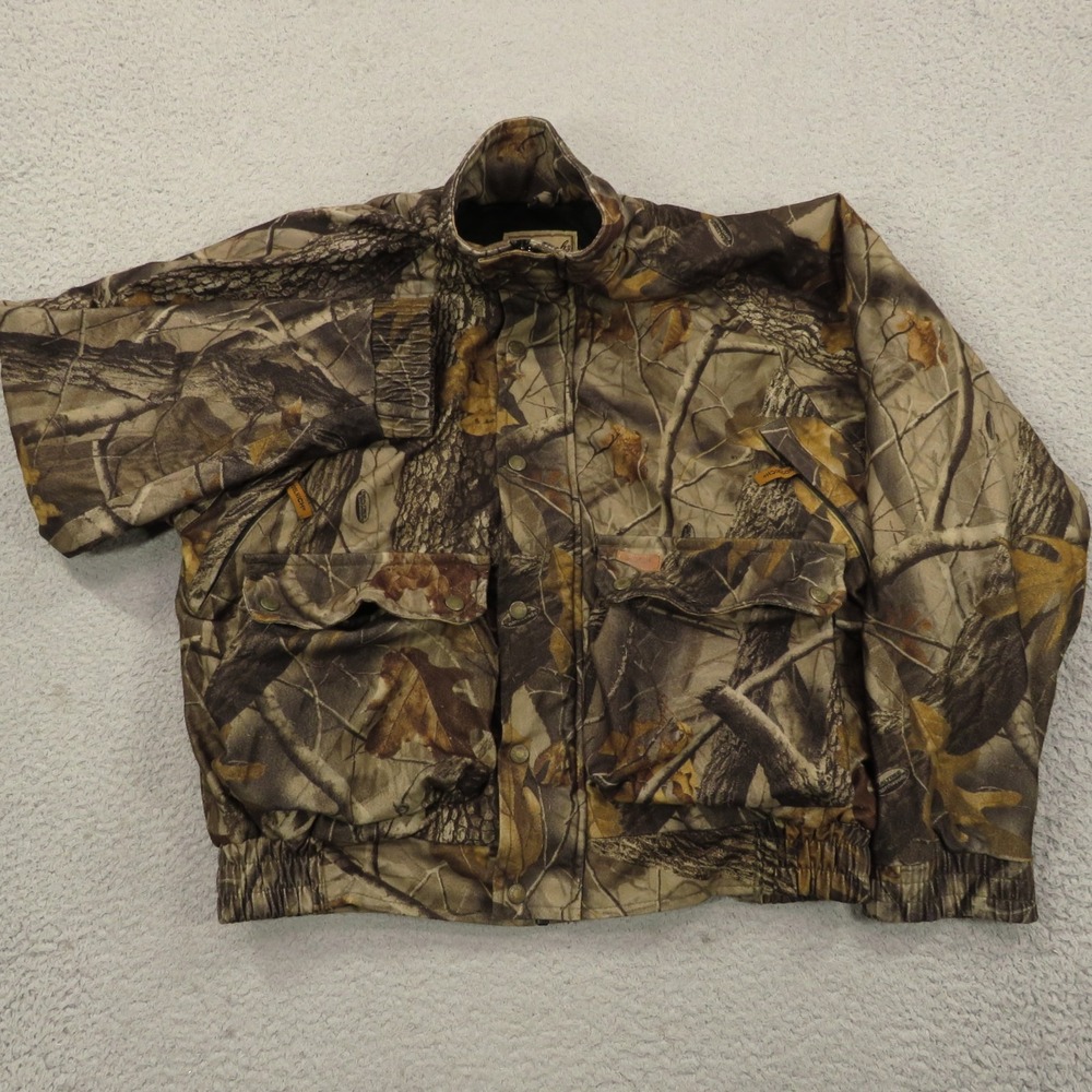 Woolrich Vintage Mens Camo Insulated Bomber Jacket RealTree Hardwoods 5567 M